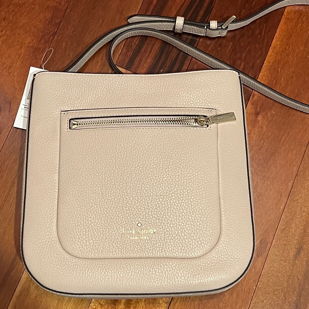 Kate Spade Leila Zip Top Crossbody Warm Beige NWT